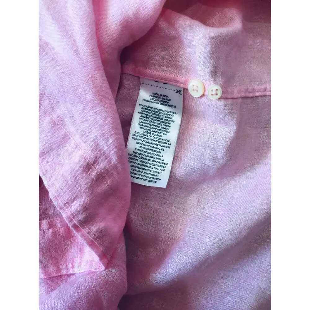NWT❤️Ralph Lauren Classic Fit Linen Floral Button Down Shirt szXL